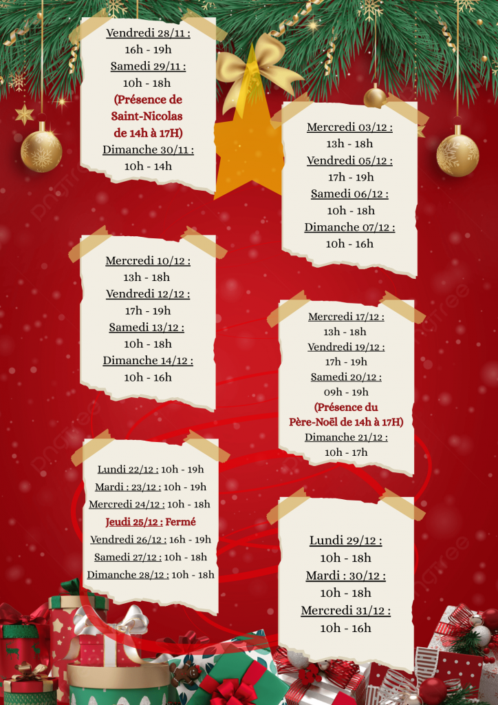 Horaire Noel 2025 OK